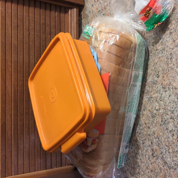 Vintage Tupperware Square Away Sandwich Holder Orange 1362-18 - Picture 2 of 9